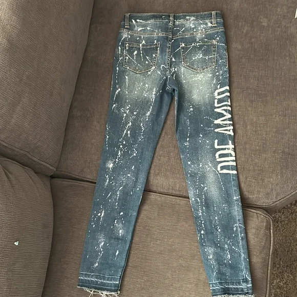 Upcycled by NKD COLLECTIONS cat & jack high rise super skinny size 12 kids jeans - Picture 3 of 5